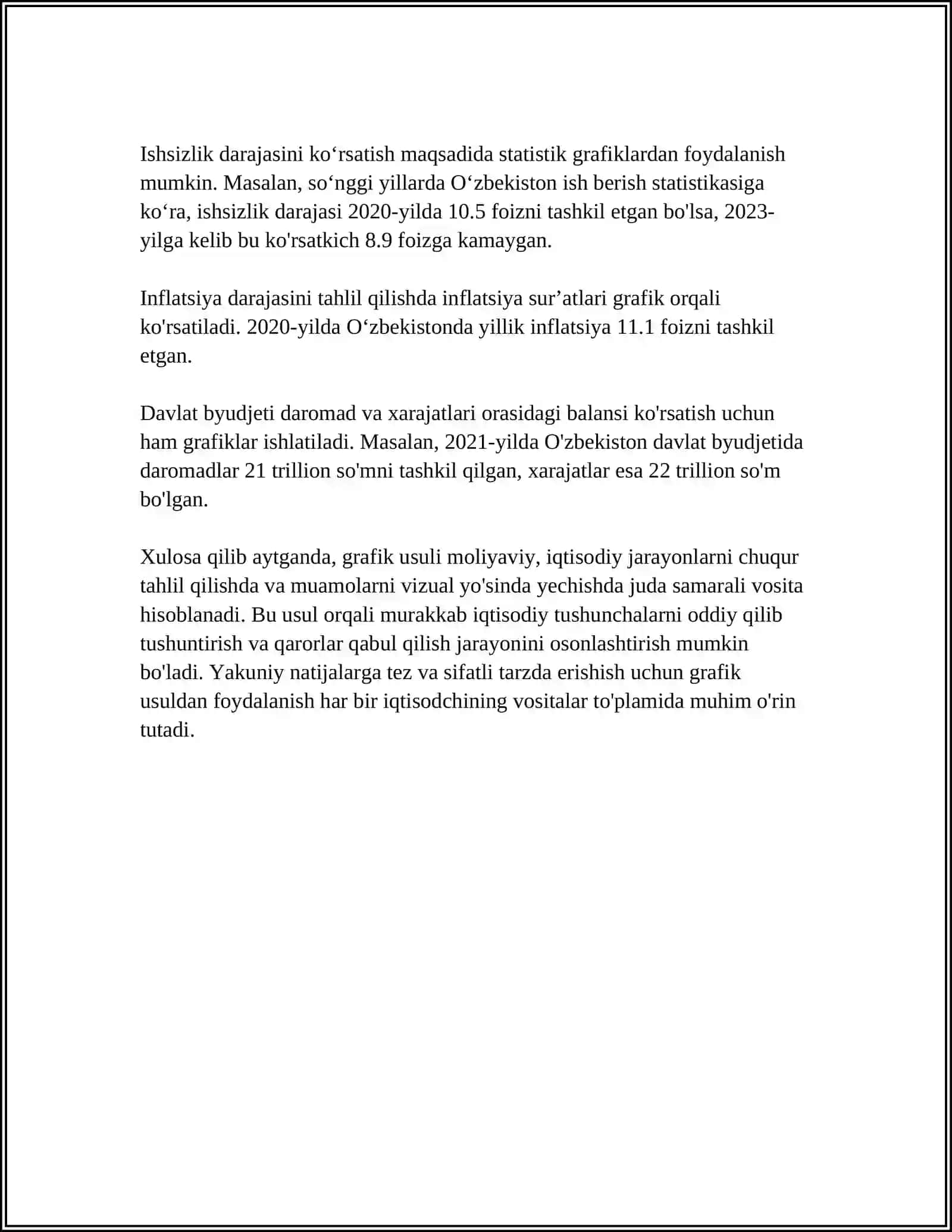 IQTISODIY MASALALARNI GRAFIK USULFA YECHIS VA TAHLIL QILISH 4