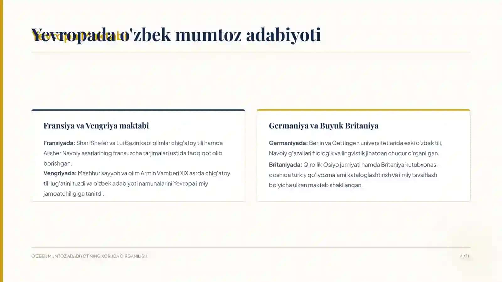 O'zbek mumtoz adabiyotining xorijda o'rganilishi 4