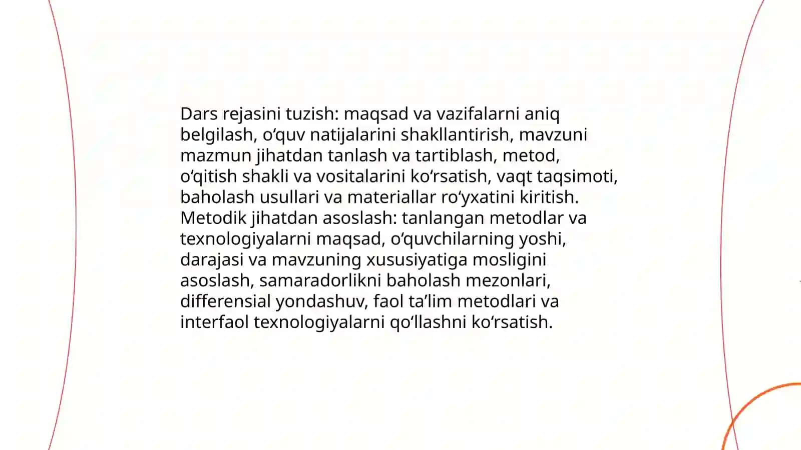 Dars oʻtish va uni metodik jihatdan tahlil qilish 4