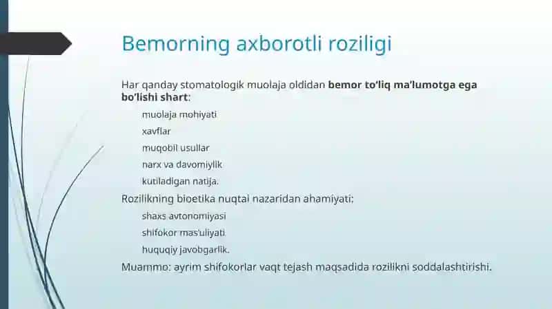 Stomatologiyada bioetika muammolari va farmatsevtika sohasida bioetika-huquqiy masalalar 4