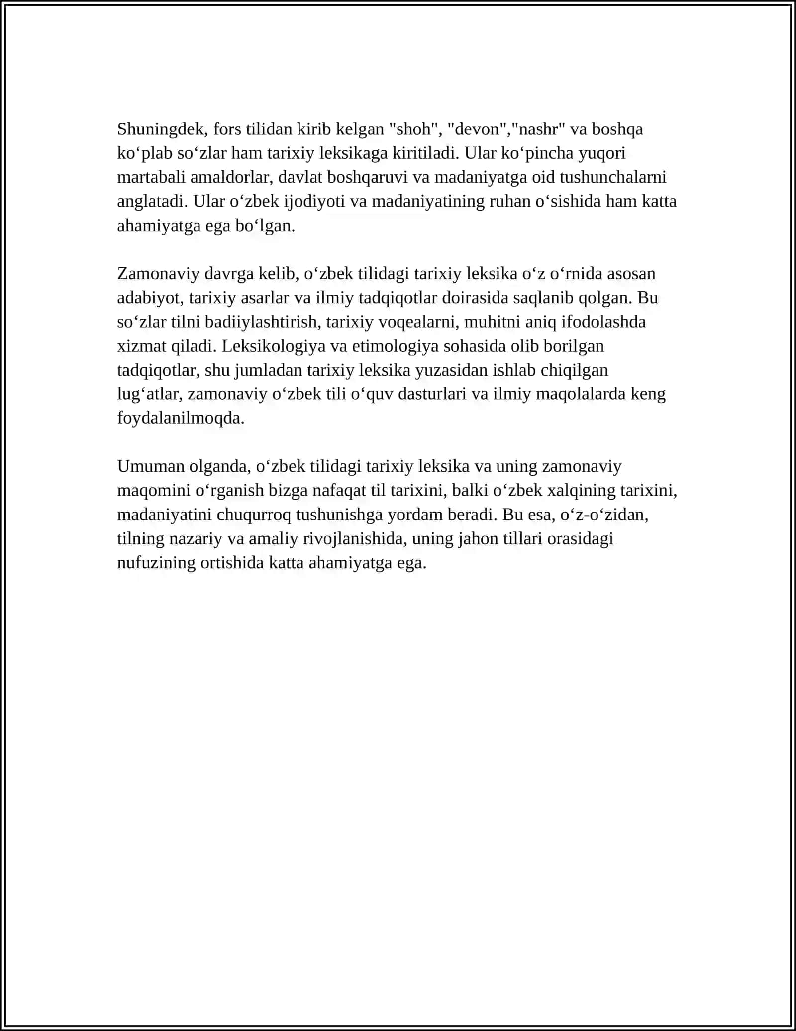 TARIX VA ZAMONAMIZ. TILNING LEKSIK QATLAMLARI 4