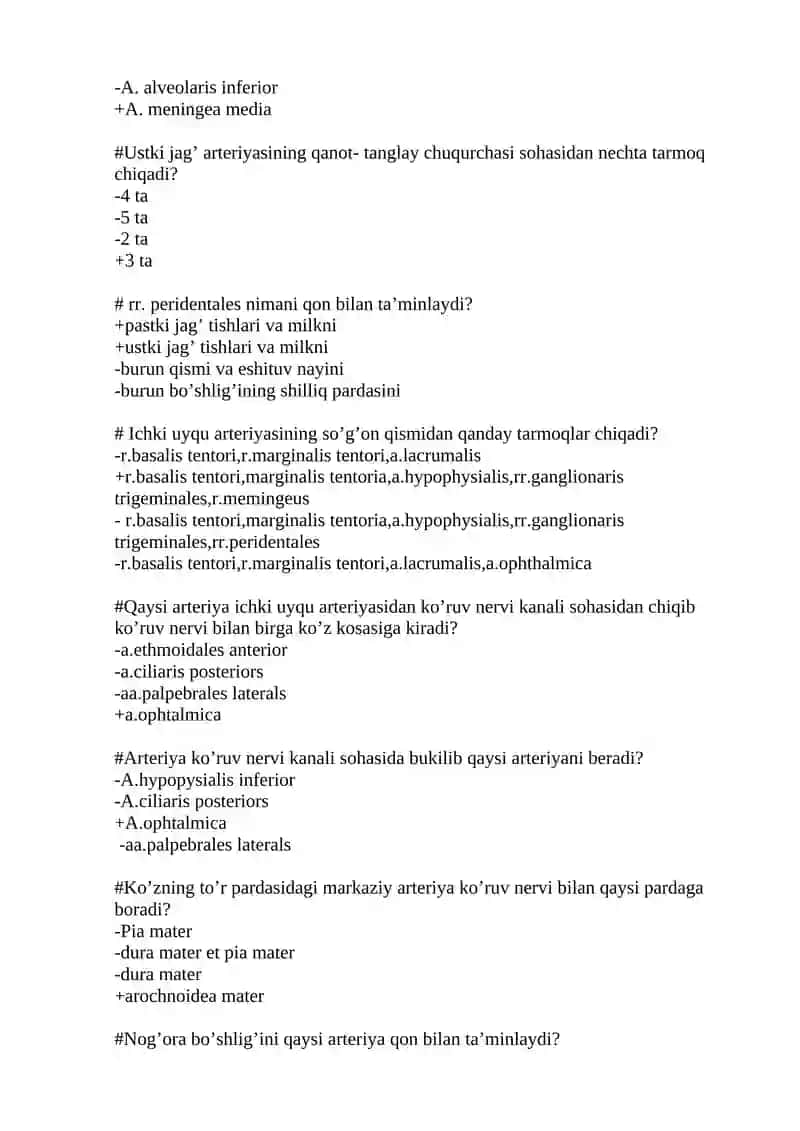 Aorta mavzusida test 4