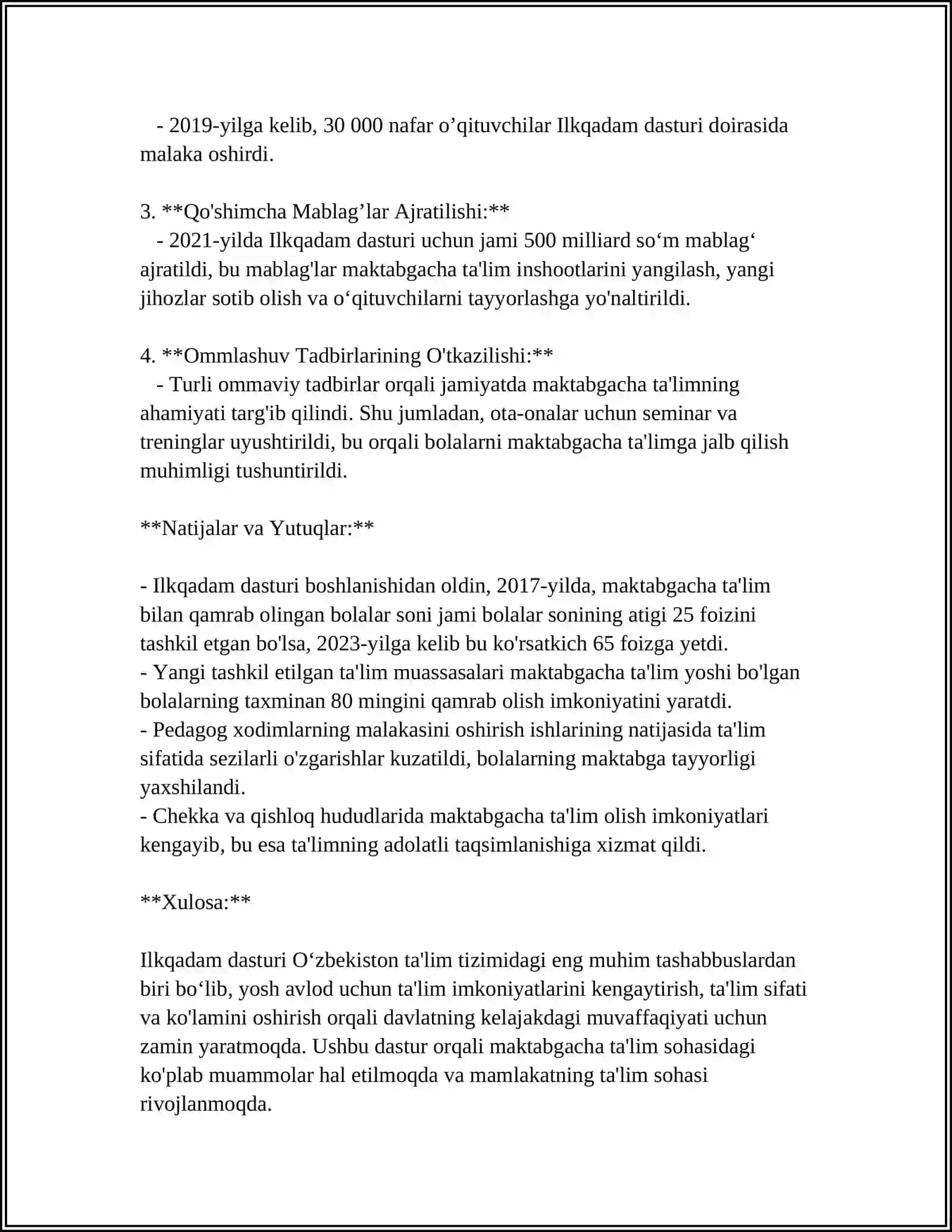 MAKTABGACHA TALIM MASOFAVIY TALIM QOQON UNVERSETI 10 23 GURUX TALABASI MAVLONOVA AZIZAXONING TARBIYACHI ISH XUJATI FANIDAN MUSTAQIL ISHI ILK QADAM DASTURI T SXEMA BOYICHA YORITISH 4