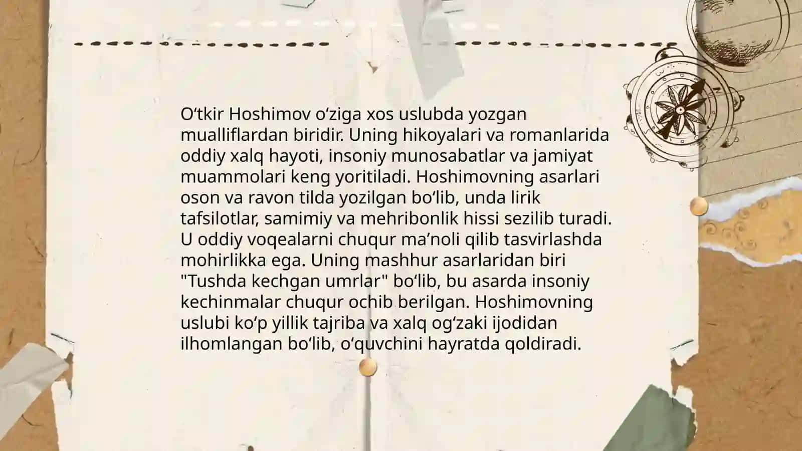 Oʻtkir Hoshimovning "Dunyoning ishlari" asari tahlili 4