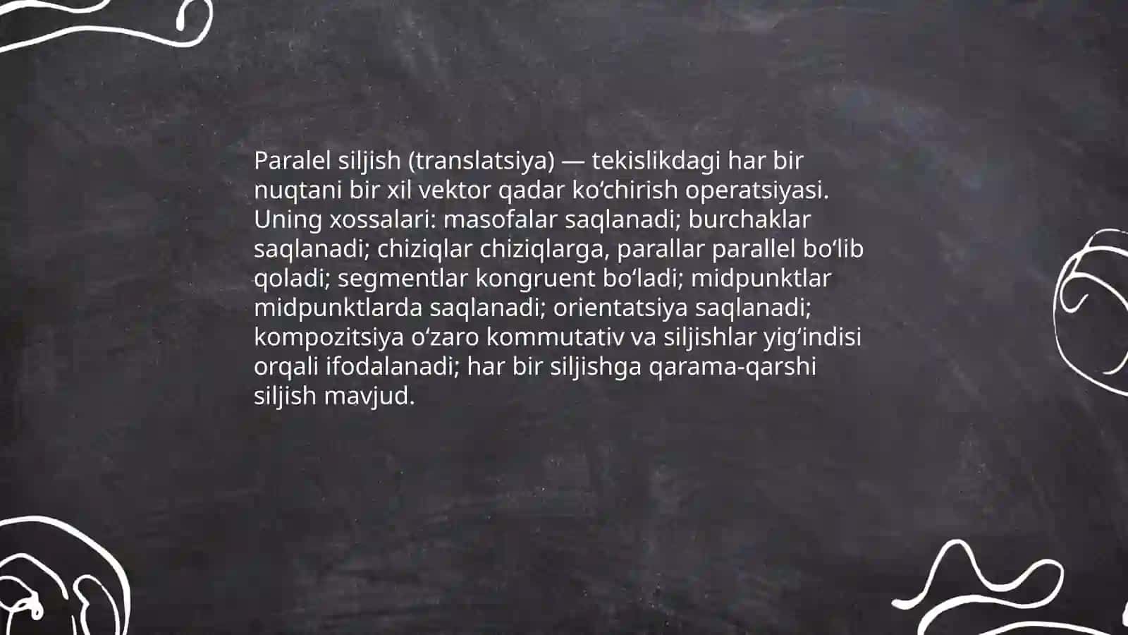 Tekislikdagi harakatlar va ularning xossalari 4