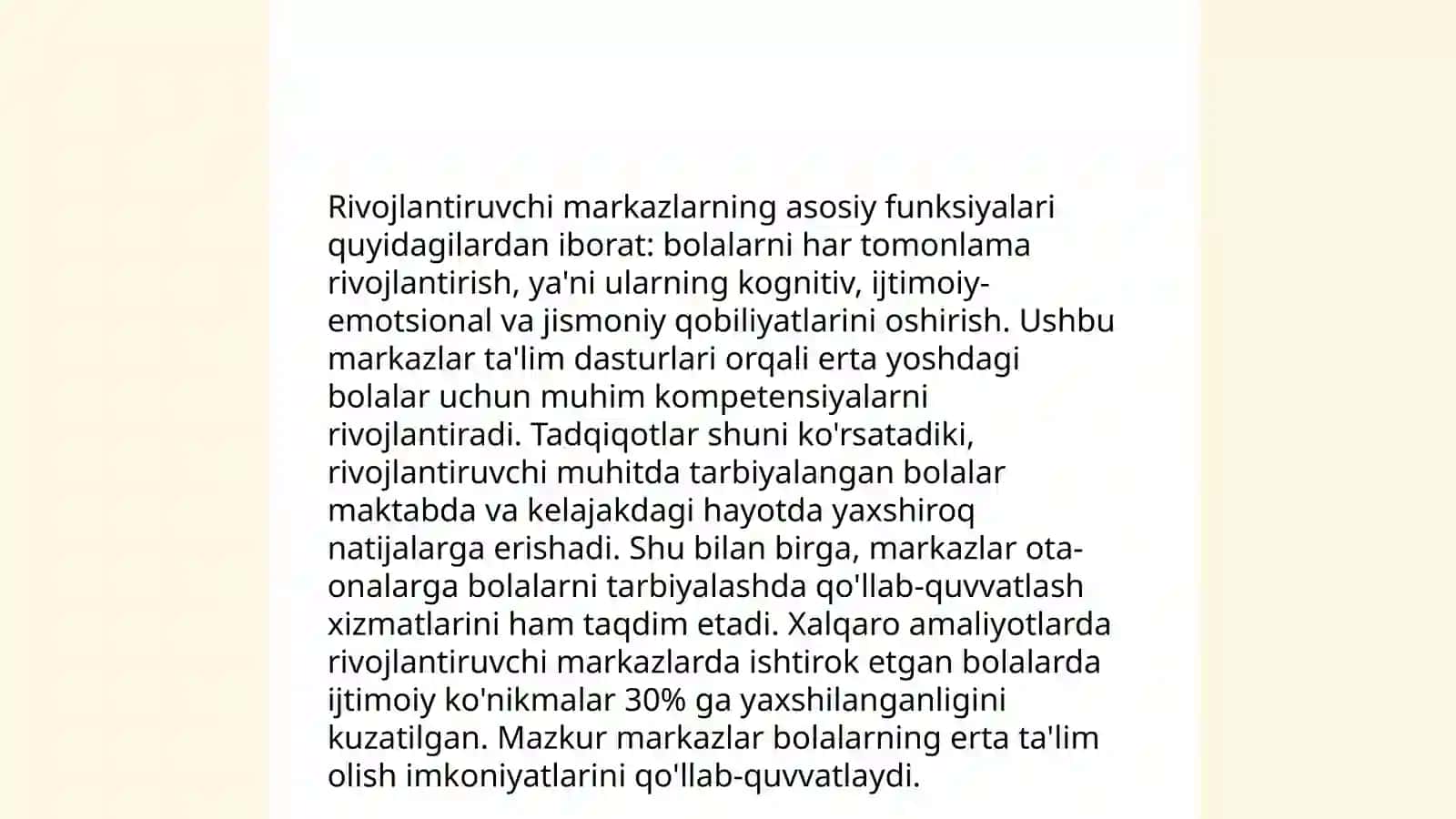 Rivojlantiruvchi markazlarda ta’limiy faoliyat va ularga qo‘yiladigan talablar 4