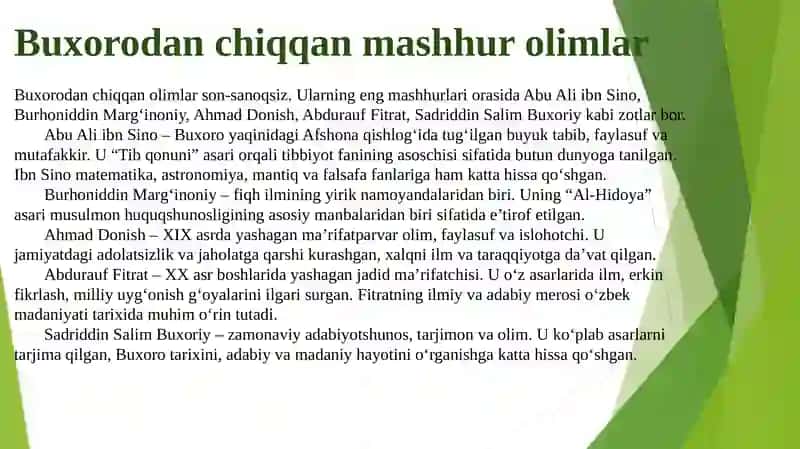 O‘lkadan chiqgan mashhur kishilar hayotini o‘rganish. 4
