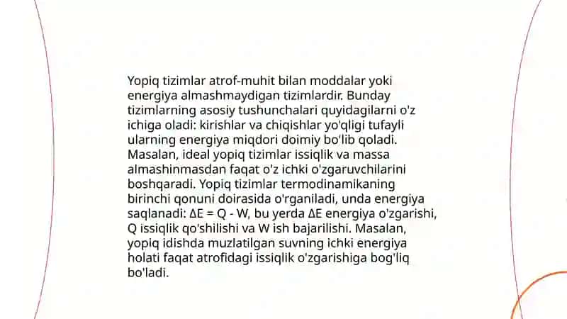Ochiq va yopiq tizimlar haqida tushuncha 4