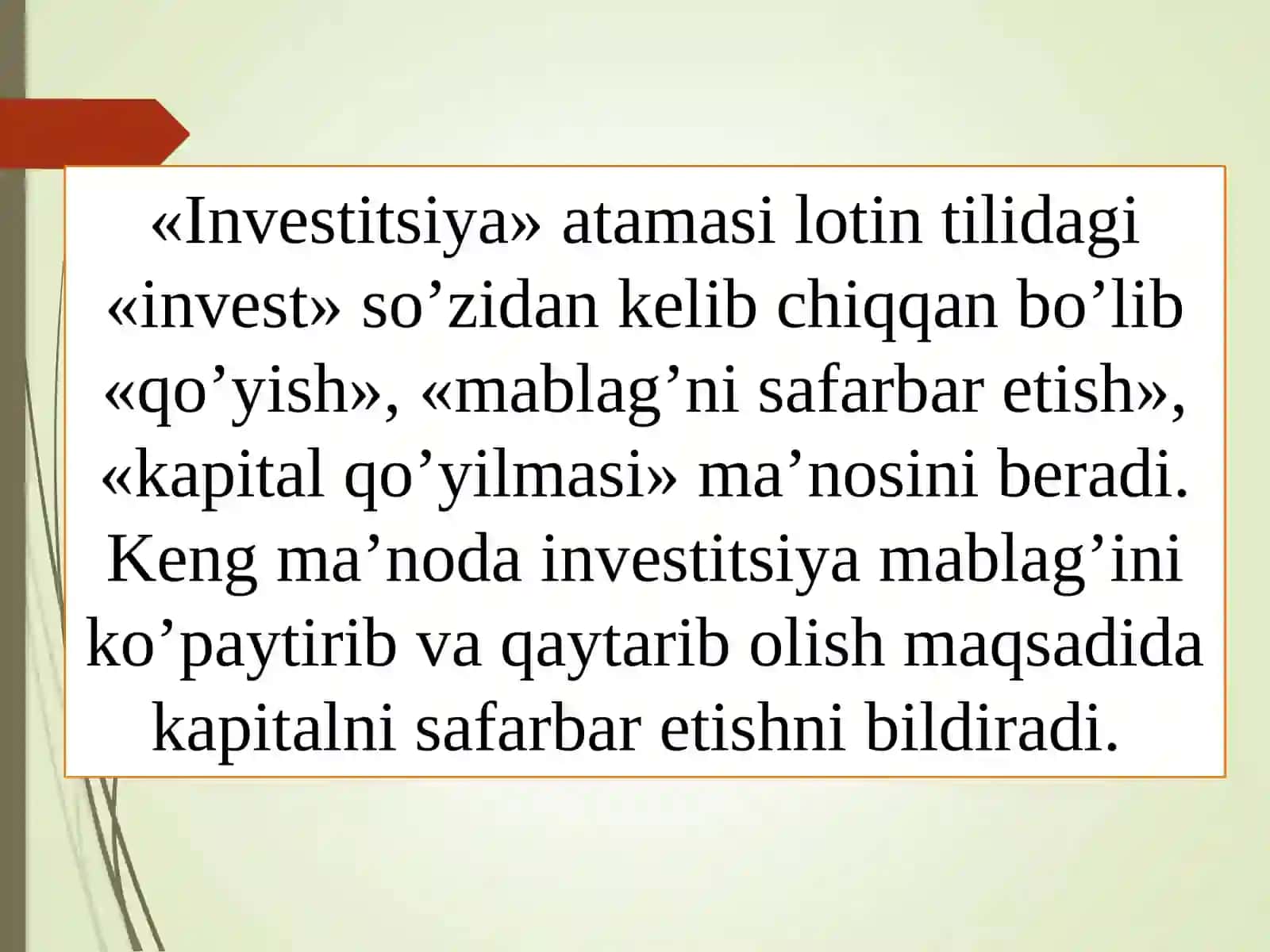 Xorijiy investitsiyalar haqida tushuncha va uning mohiyati 4