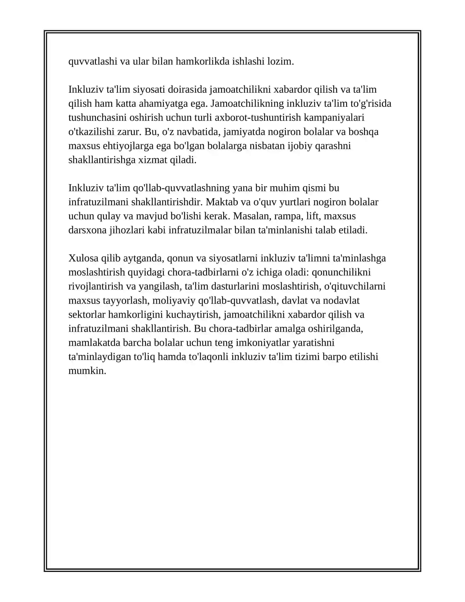 INKLUZIV TA'LIMNI JORIY ETISH UCHUN ZARUR CHORA-TADBIRLAR 4