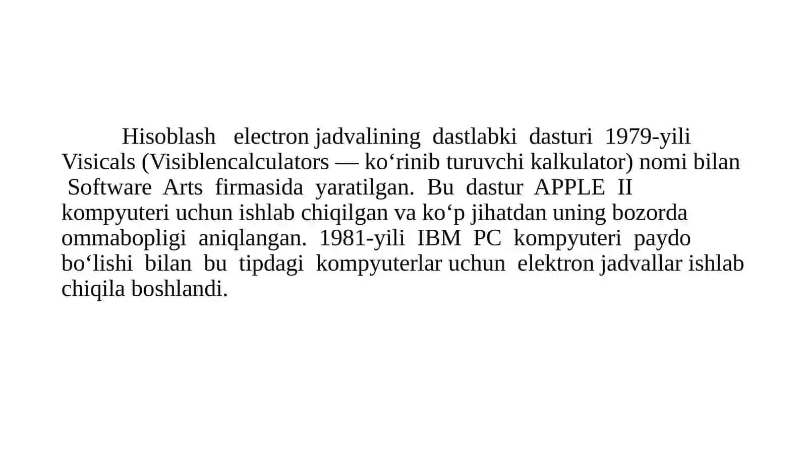 Excel jadvali tushunchasi 4