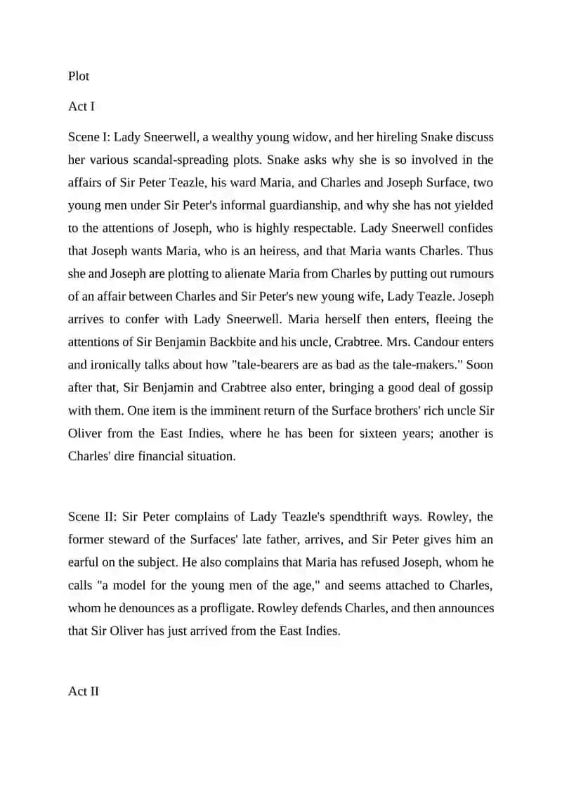 Course Work on SATIRE IN THE COMEDY "SCHOOL FOR SCANDAL" BY R. SHERIDAN 4