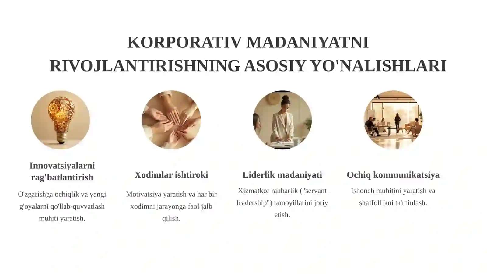 STRATEGIYANI AMALGA OSHIRISHDA KORPORATIV MADANIYATNING AHAMIYATI 4
