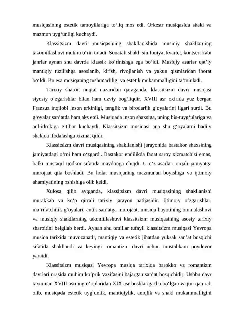 KLASSITSIZM DAVRI MUSIQASI 4
