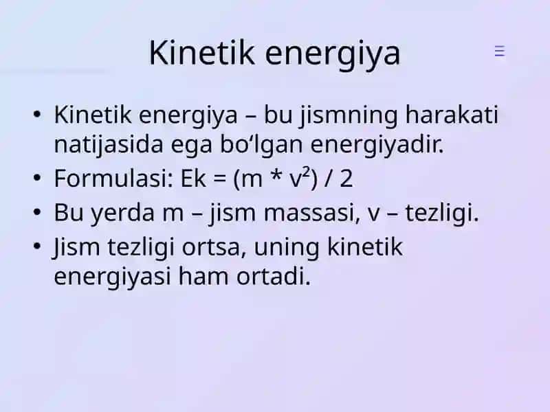 Mexanik energiya saqlanish qonuni 4