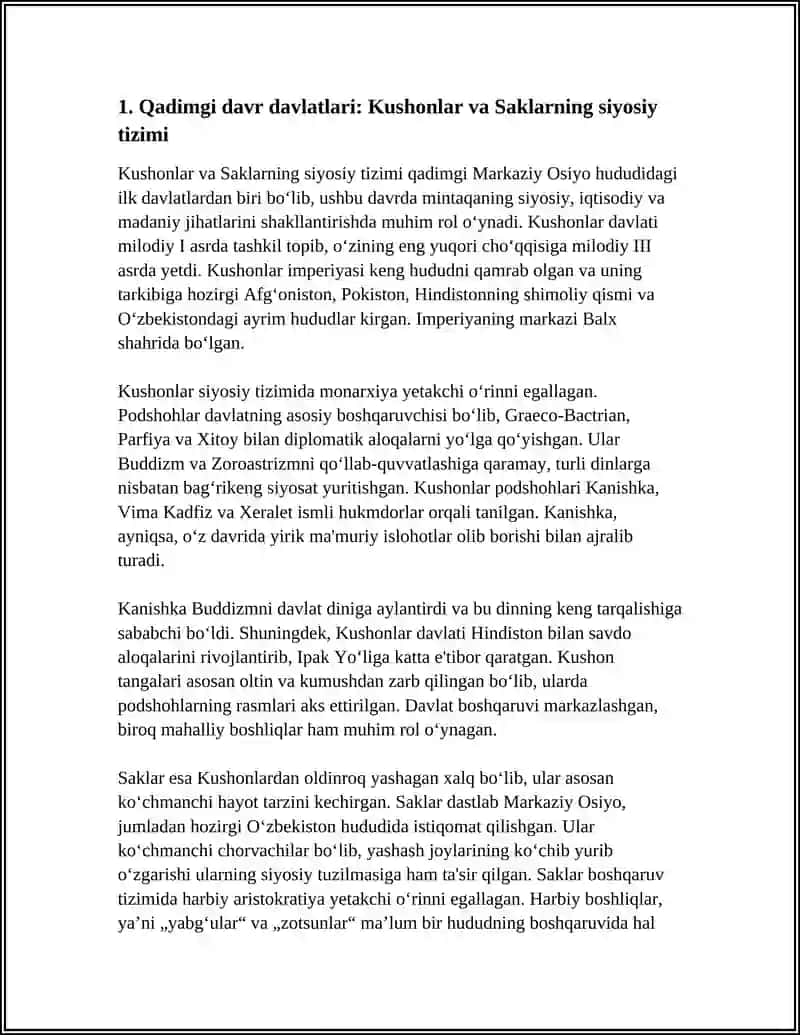 O‘zbek Davlatchiligining Tarixiy Bosqichlari 4