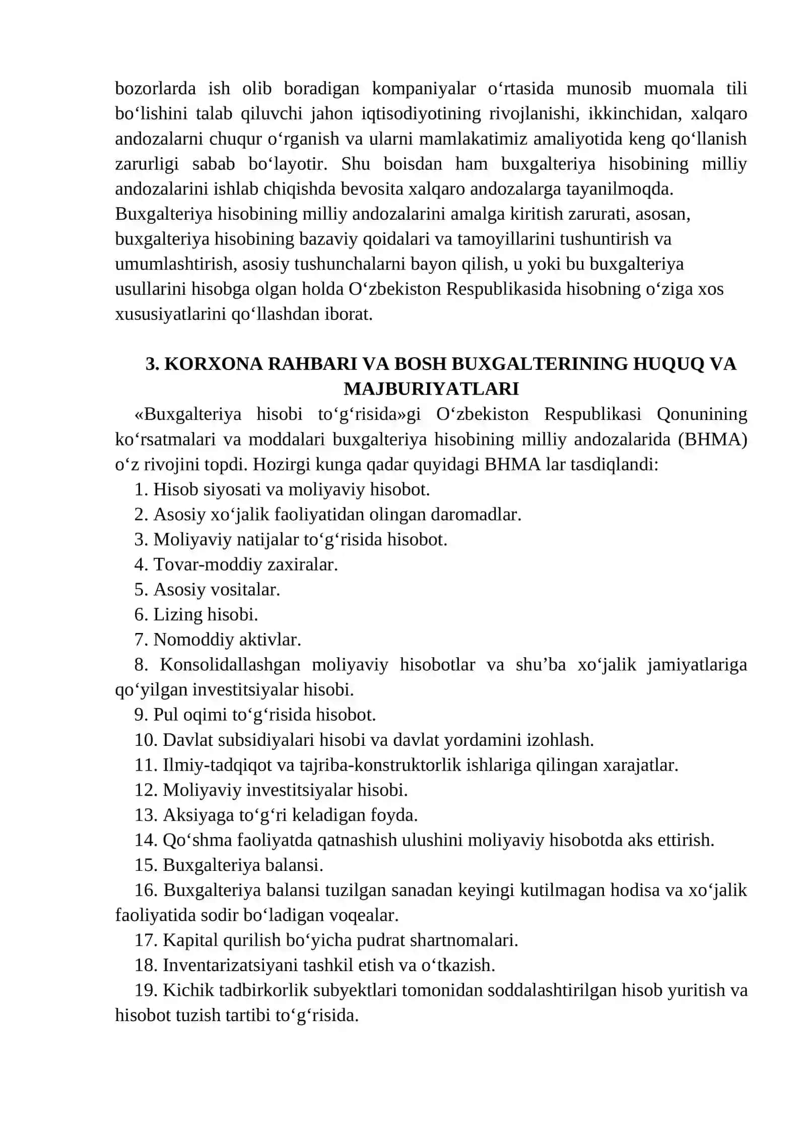 Korxonalar buxgalteriya hisobini tashkil qilish va unga qo‘yiladigan talablar 4