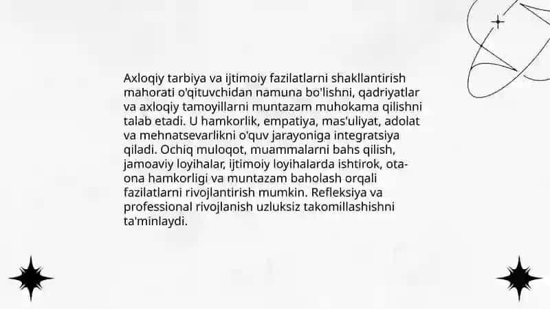 Oʻqituvchining tarbiyachi sifatidagi mahorati 4