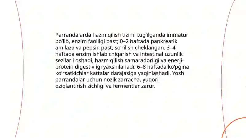 Parranda ozuqa xazming xususiyati 4