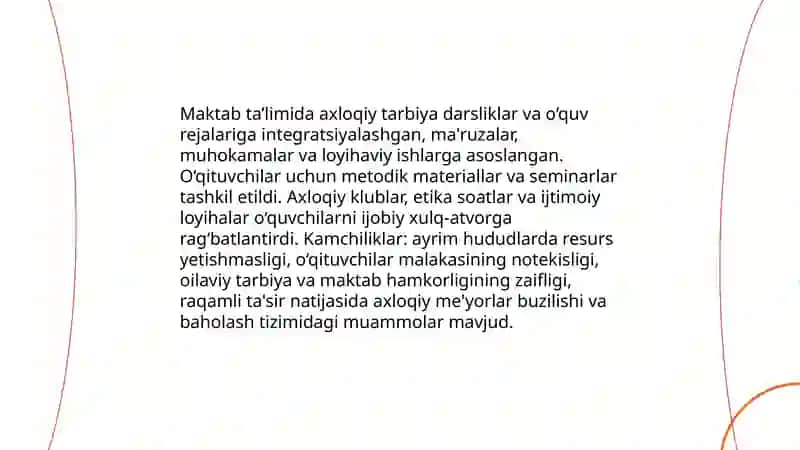 Zamonaviy axloqiy tarbiyaning yutuqlari va kamchiliklari 4