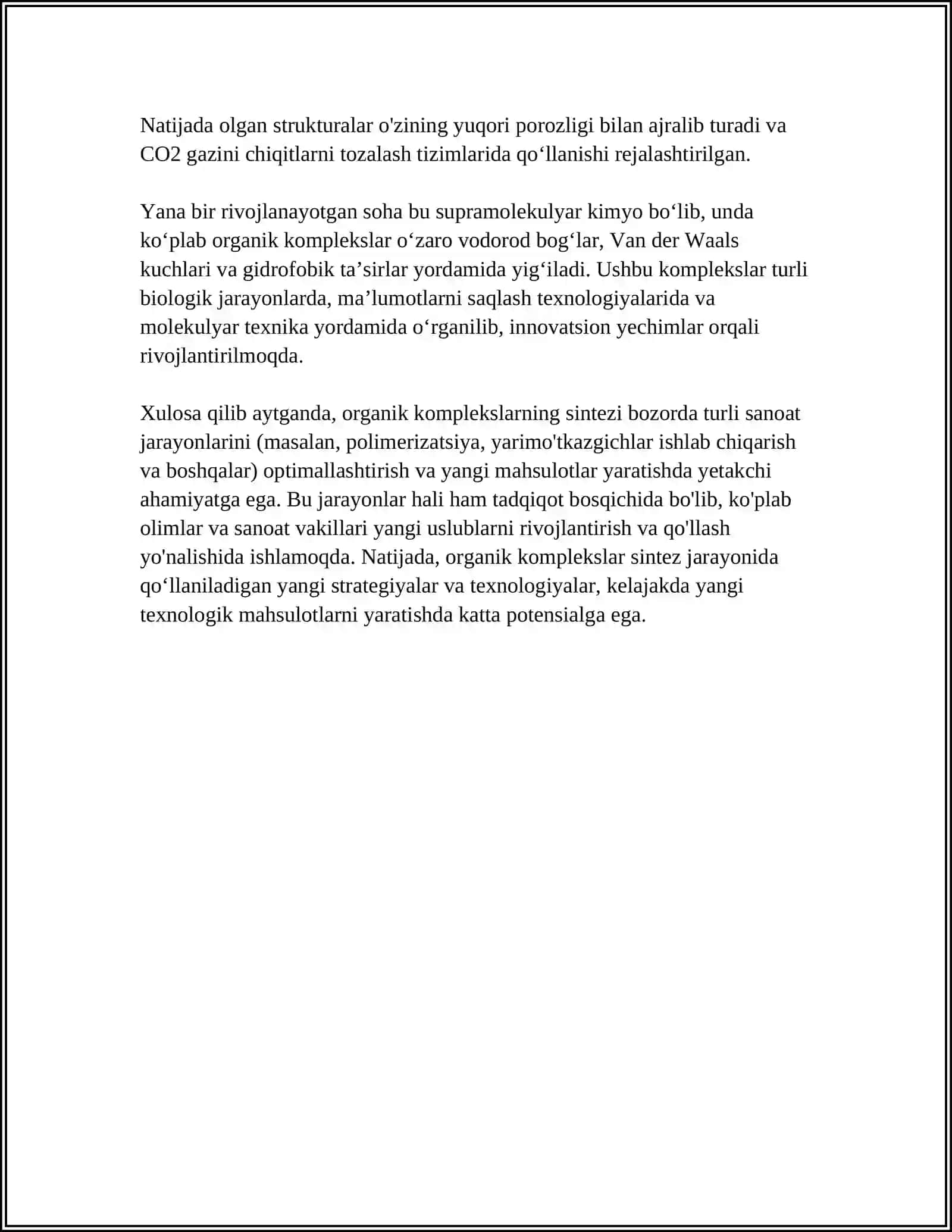 ORGANIK KOMPLEKS PAYDO QILUVCHILARNING TEXNOLOGIYADA QO'LLANILISHI 4
