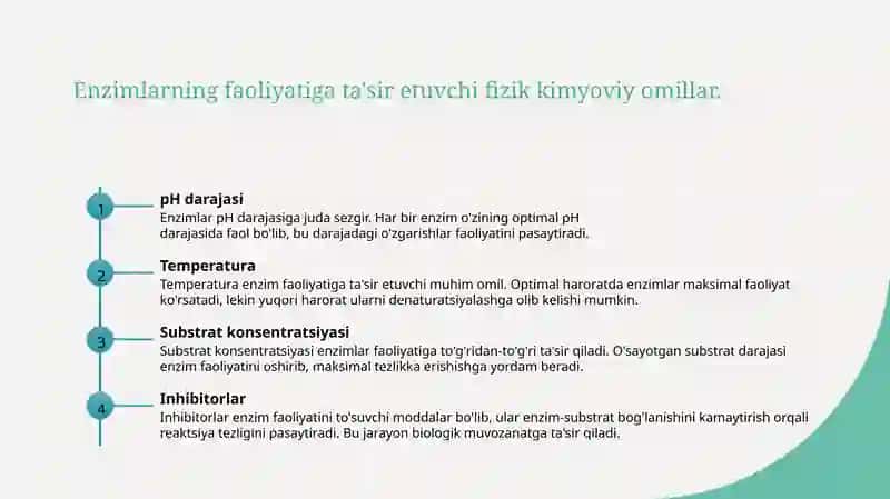Fermentning fizik-kimyoviy xossalarini oʻrganish 4