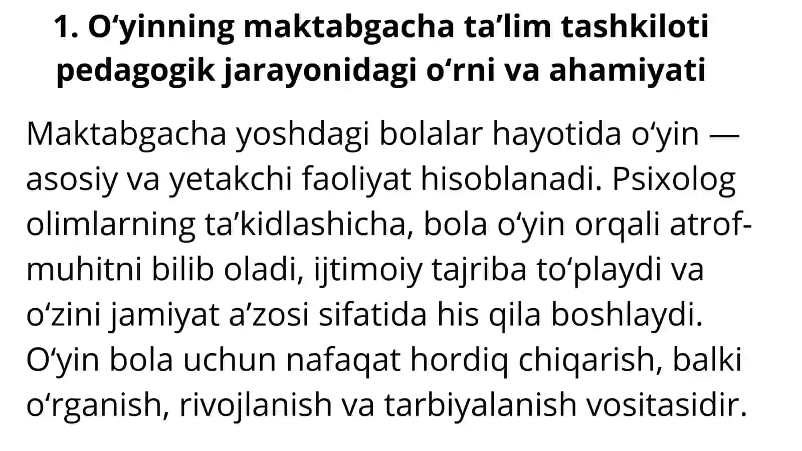 Maktabgacha ta'limda o'yin texnologiyalari nazariyasi va metodikasi 4