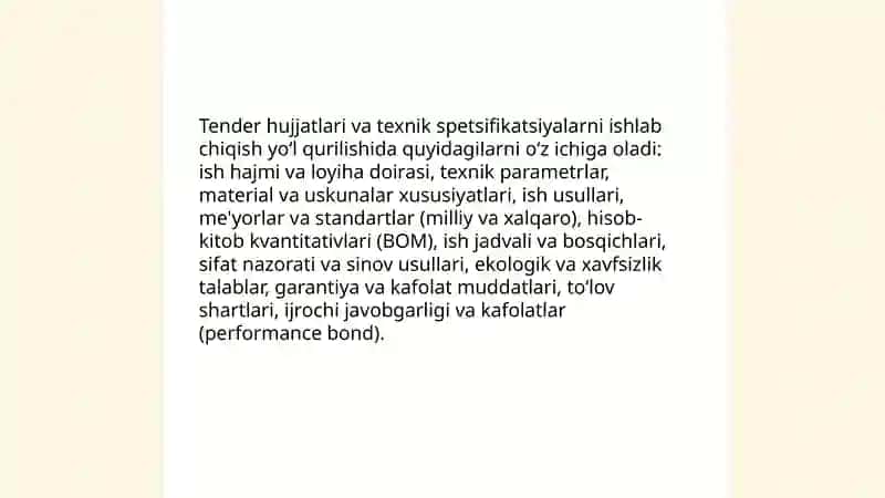 Yo’l qurilishida tender savdolari 4