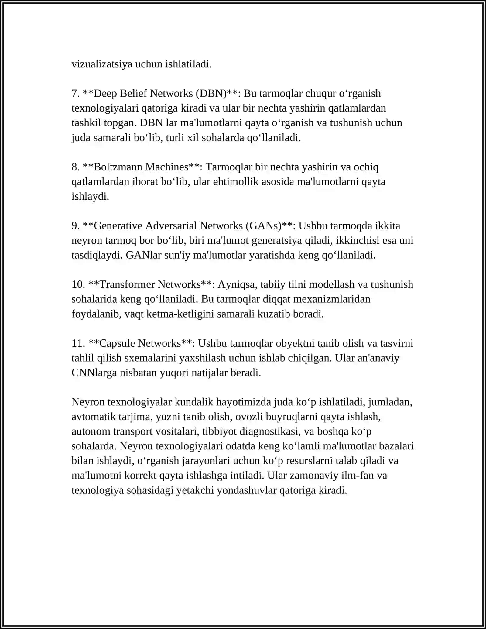 FAVQULODDA VAZIYATLARDA DISPETCHIRLIK QARORLARDA NEYRON TEHNOLOGIYALAR QULLASH IMKONIYATLARI 4