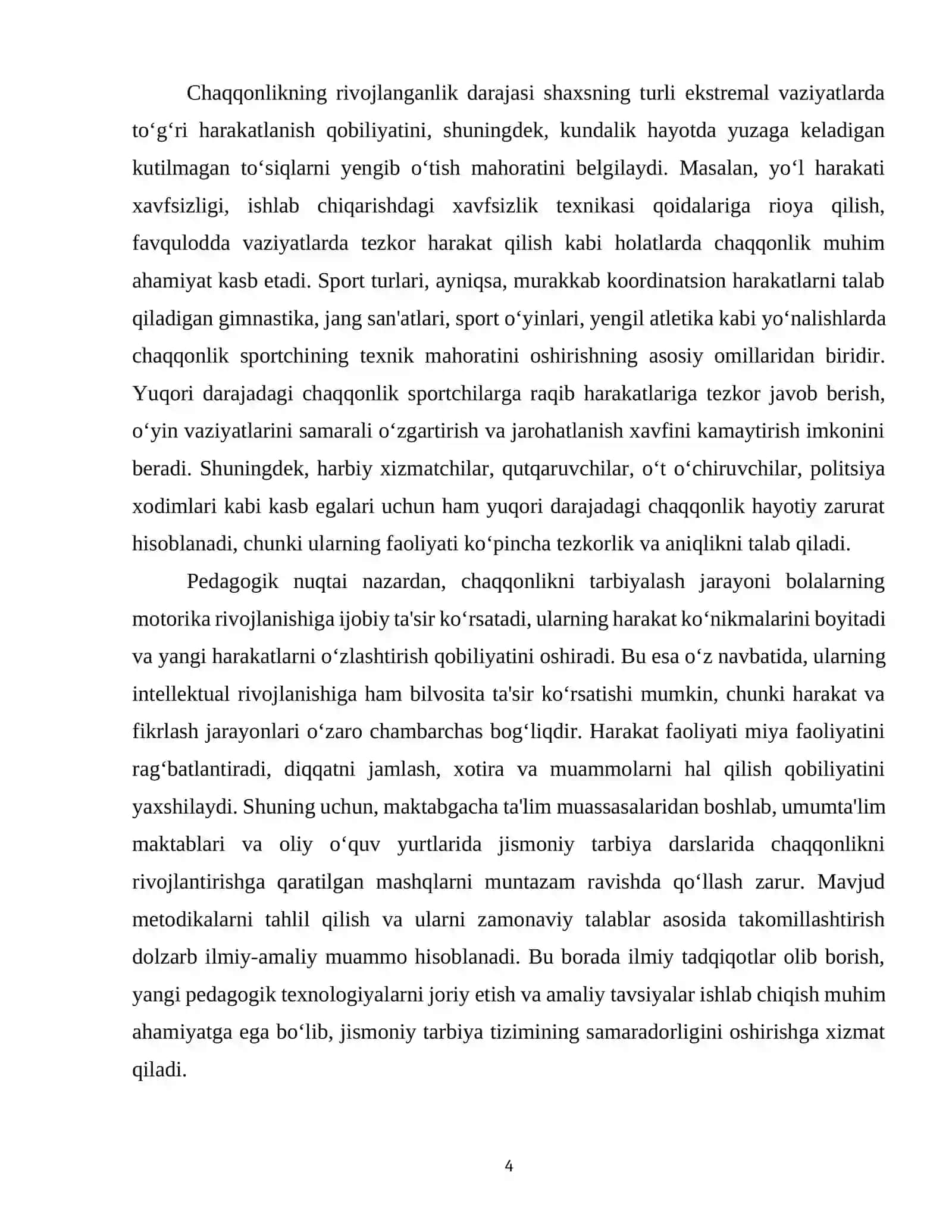 Jismoniy sifatlarni (chaqqonlik) tarbiyalash metodikasi 4