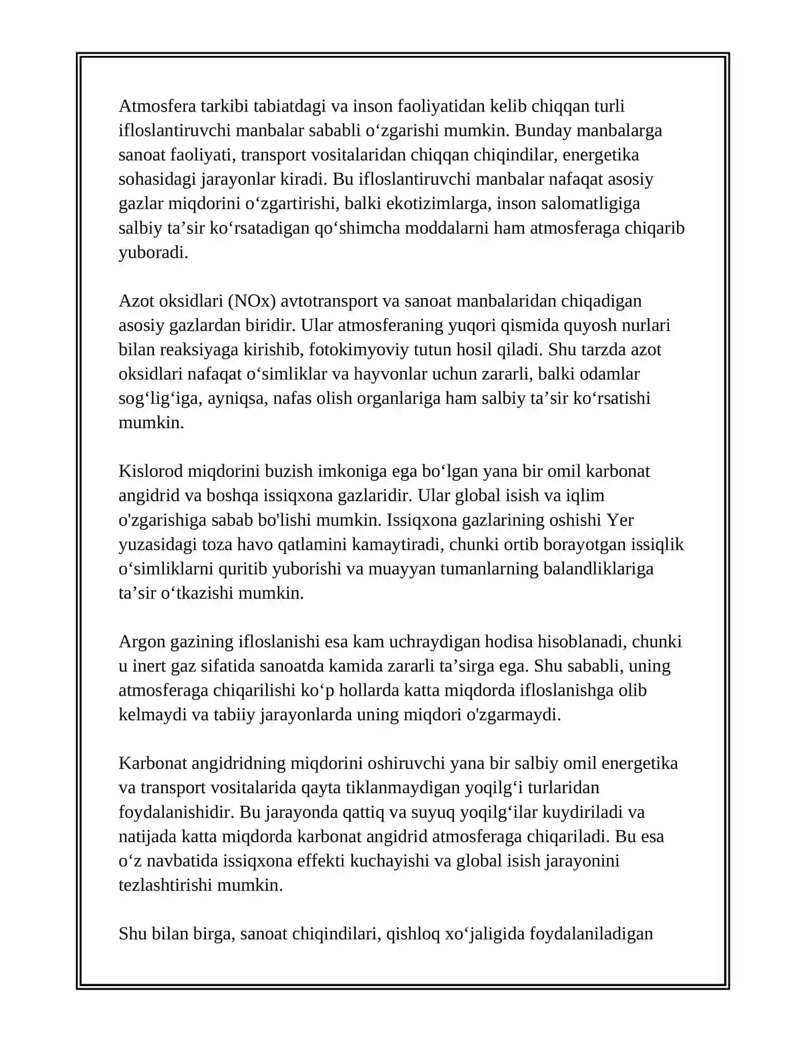 ATMOSFERA TARKIBI UNI IFLOSLANTIRUVCHI MANBALAR 4