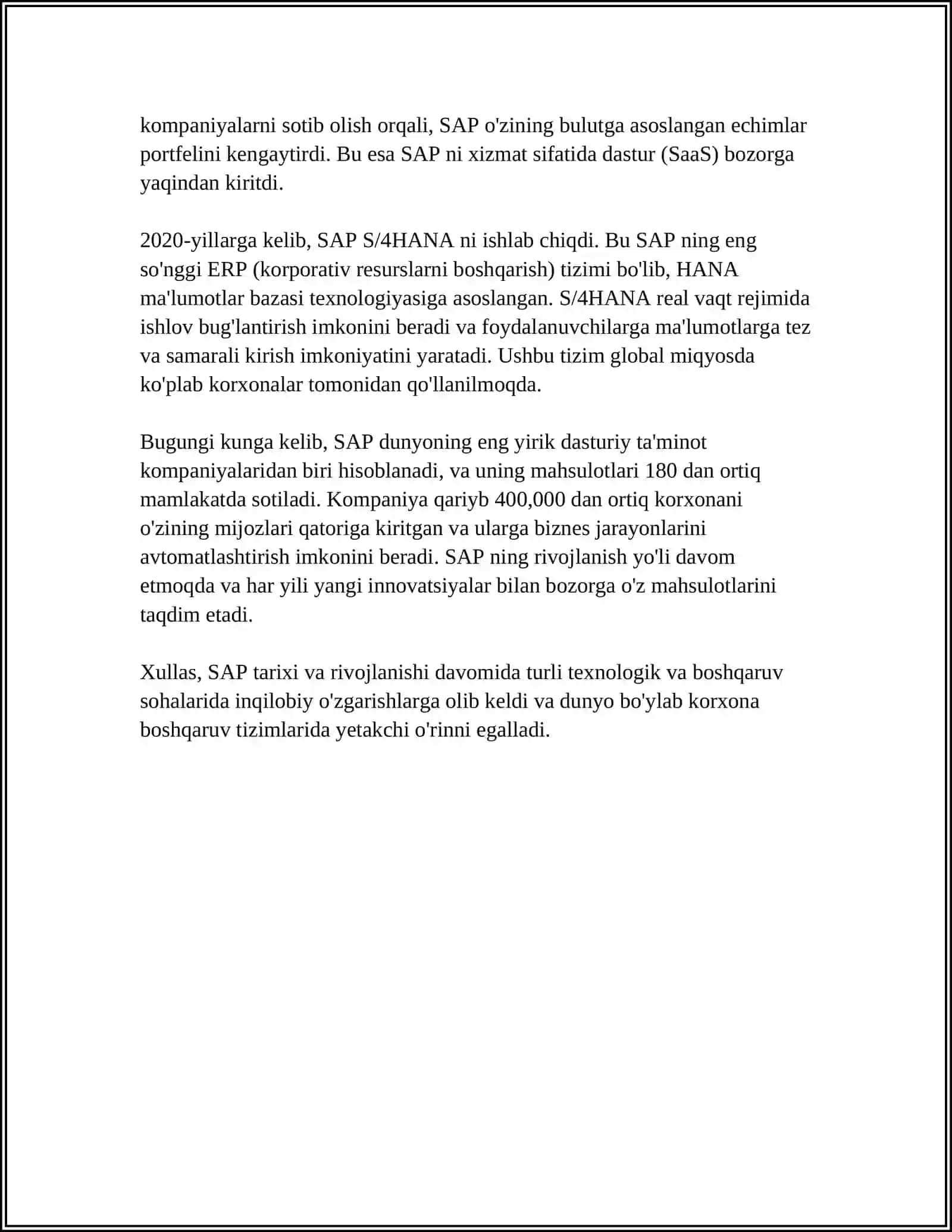 SAP HAQIDA UMUMIY TUSHUNCHA 4