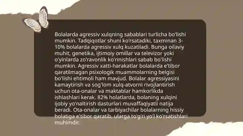 Bolalarda deviant xulqning namoyon boʻlish shakllari 4
