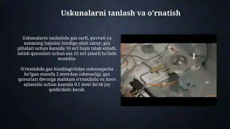 Gaz taʼminoti - ichki qurilmalari 4