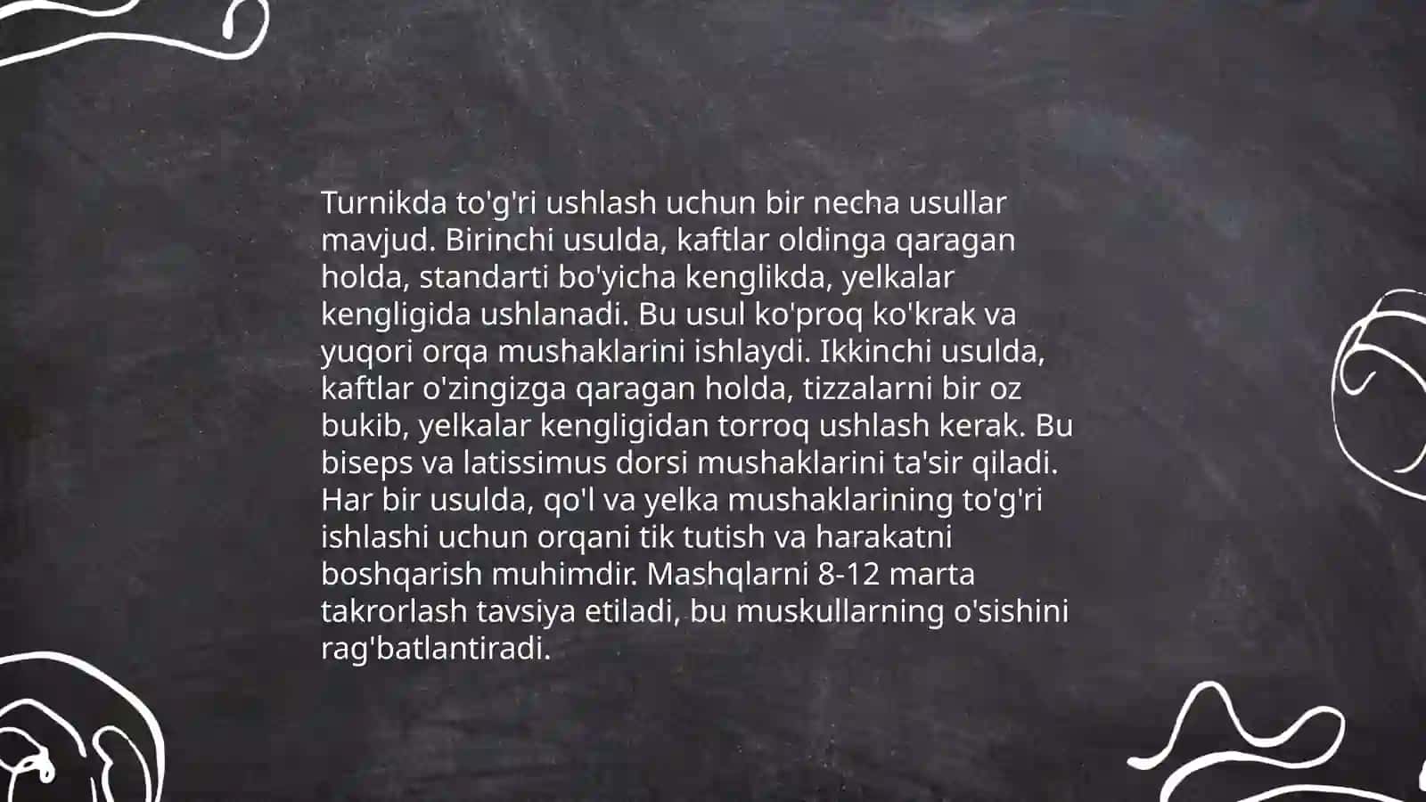 Turnikda bajariladigan mashqlar 4