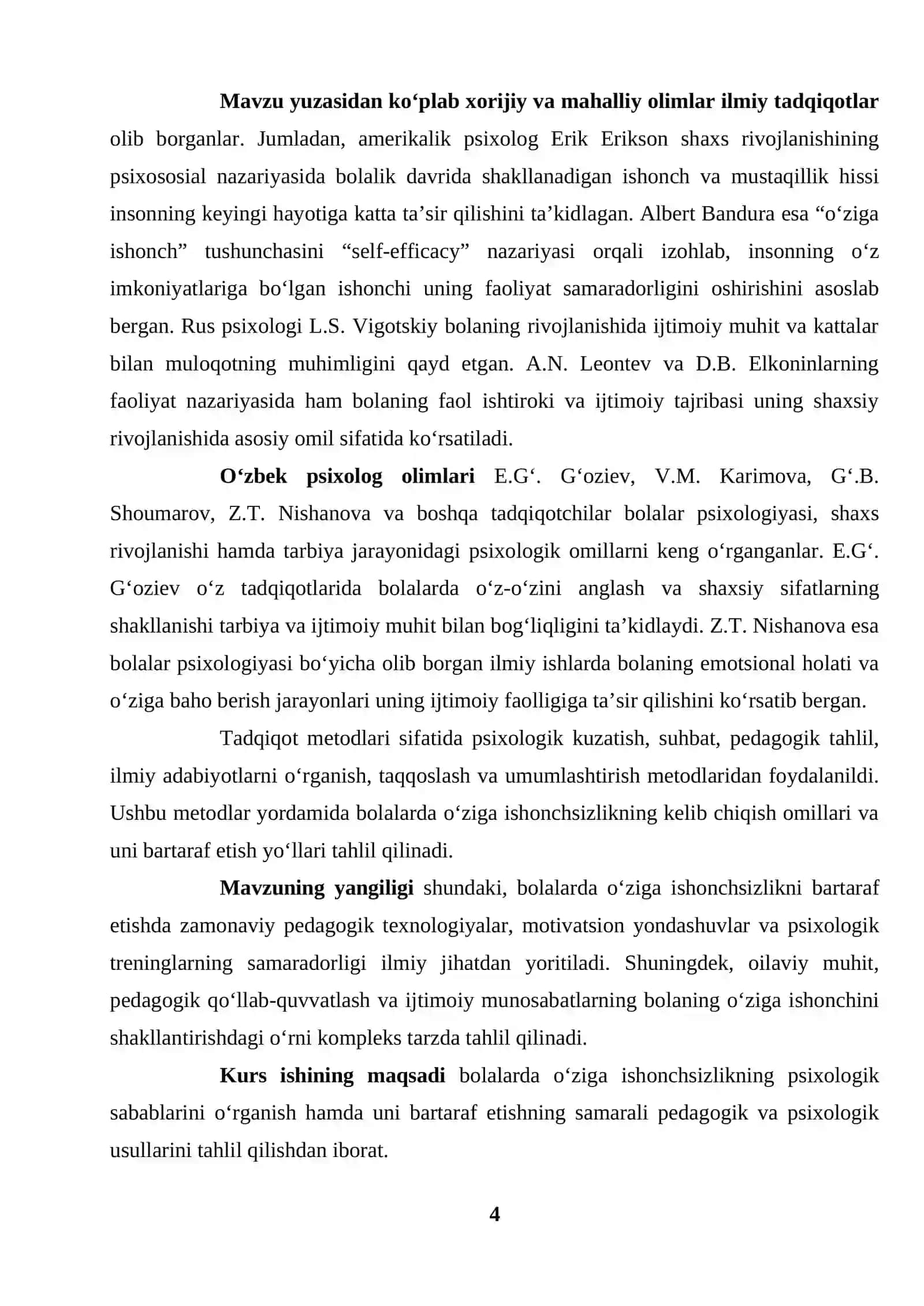 Bolalarda o'ziga ishonchsizlikni bartaraf etish usullari 4