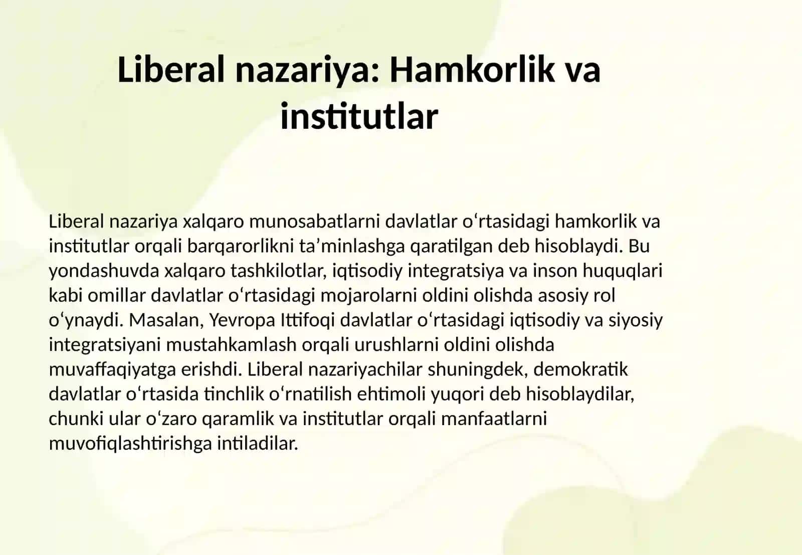 Zamonaviy xalqaro munosabatlar nazariyalari 4