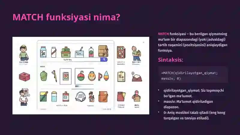 Excel: INDEX va MATCH Funksiyalari 4