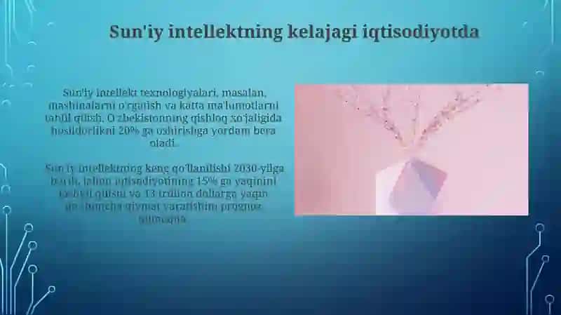 Iqtisodiyot sohalarda sun'iy intellektdan foydalanish xususiyatlari 4