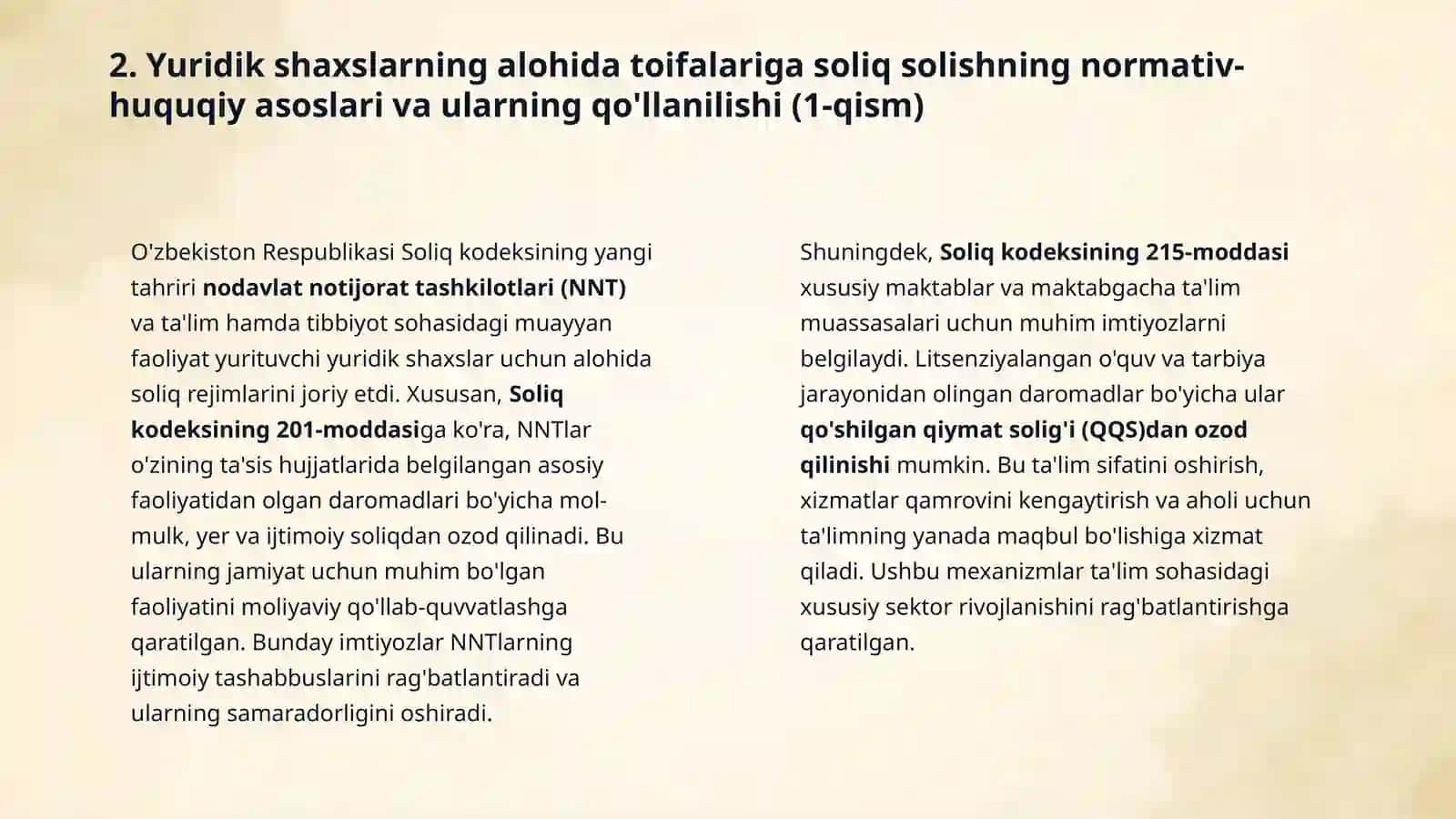 Soliq to‘lovchilarning alohida toifalariga soliq solish 4