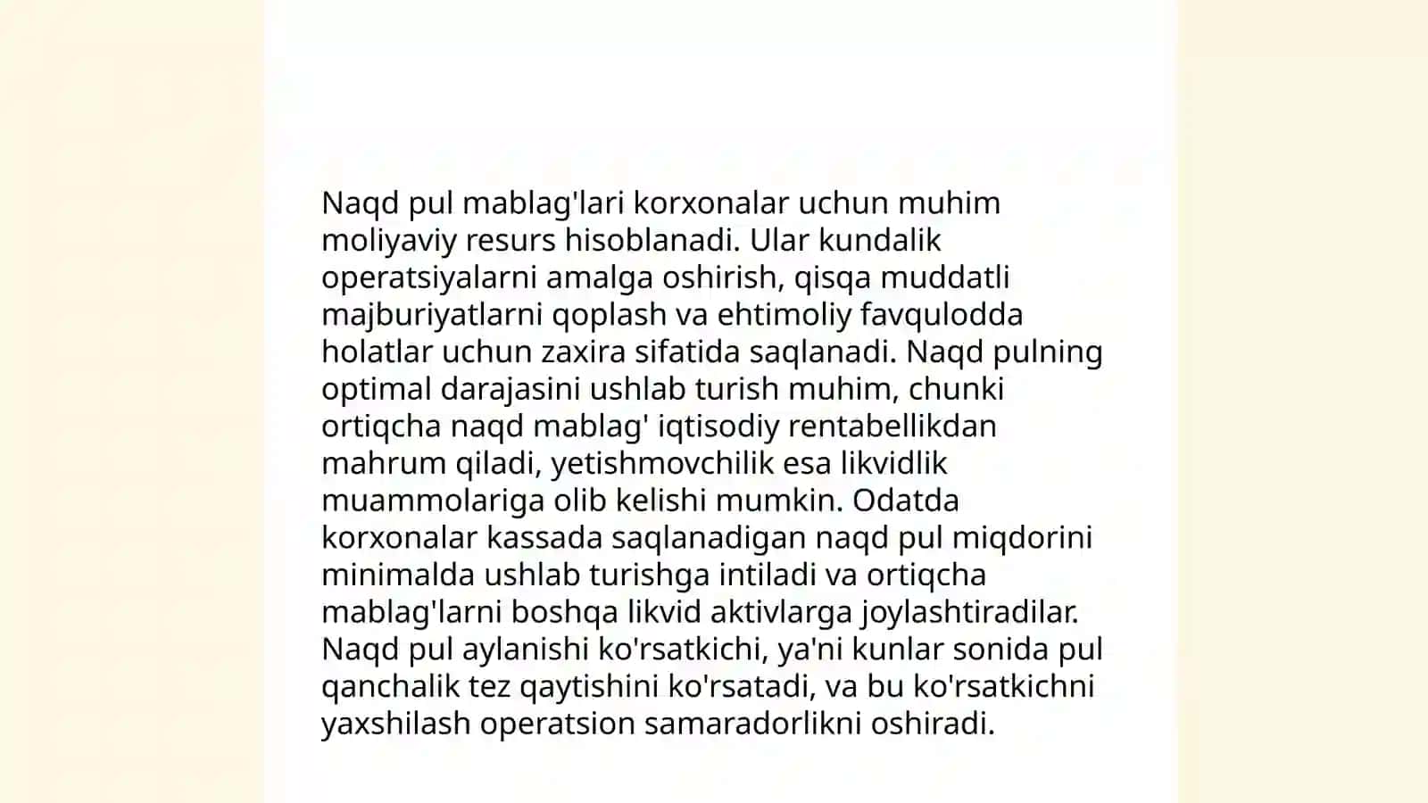 Pul mablagʻlari va hisob-kitoblarning mazmuni hamda ularni hisobga olishning vazifalari 4