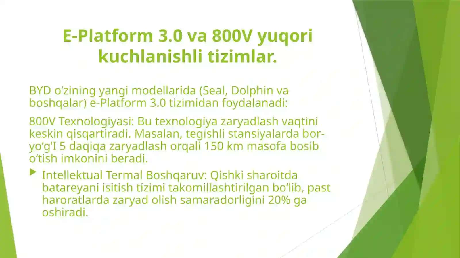 Zaryadlash texnologiyalari va BYD elektromobillarida qo‘llanilishi. 4