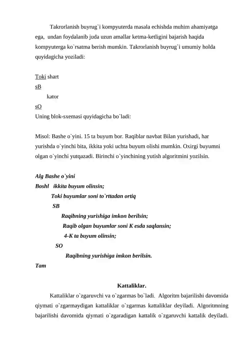 Algoritmik til va Paskal dasturlash tili 4