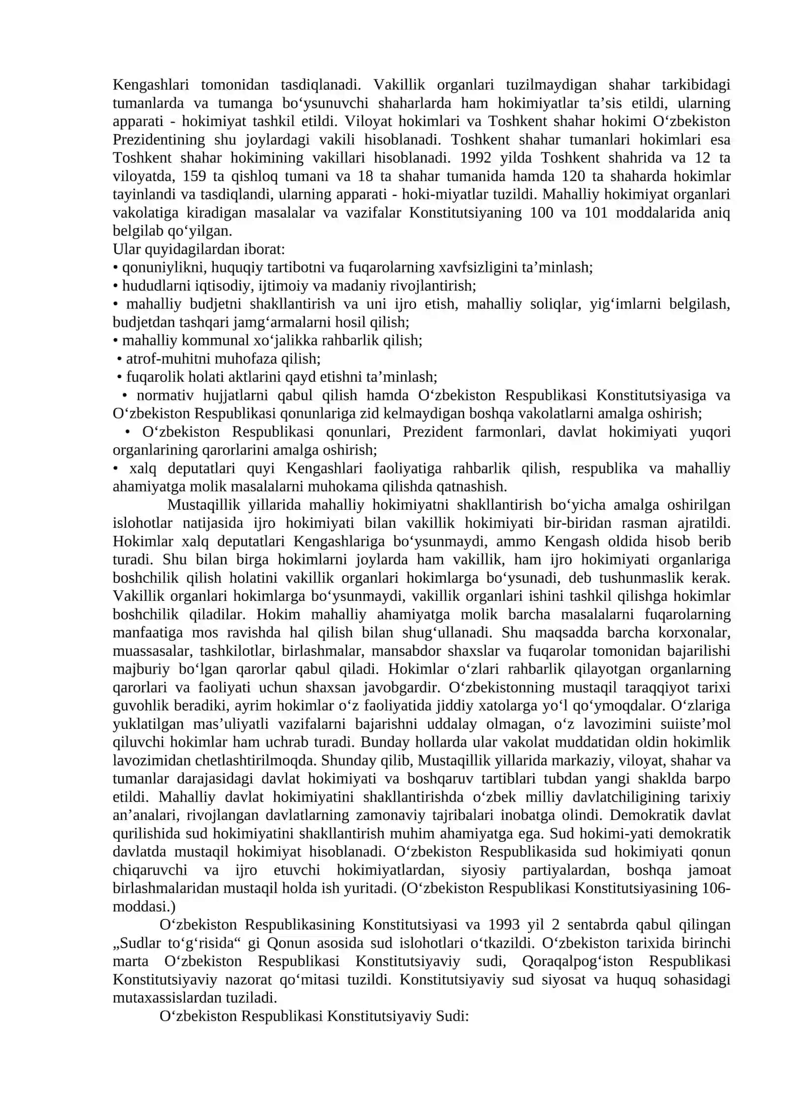 MAVZU. O‘ZBEKISTONDA DEMOKRATIK, FUQAROLIK JAMIYATI ASOSLARINING SHAKLLANISHI, AMALGA OSHIRILGAN SIYOSIY ISLOHOTLAR 4