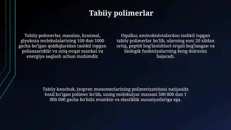 Yuqori molekulyar birikmalar 4