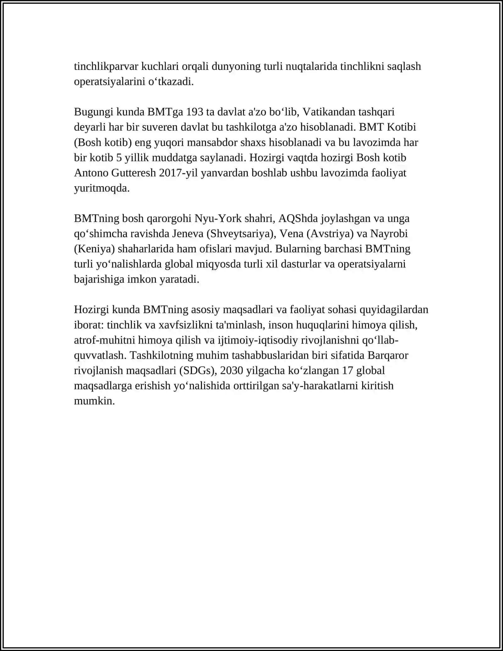BIRLASHGAN MILLATLAR HAQIDA MA'LUMOTLAR BERING 4