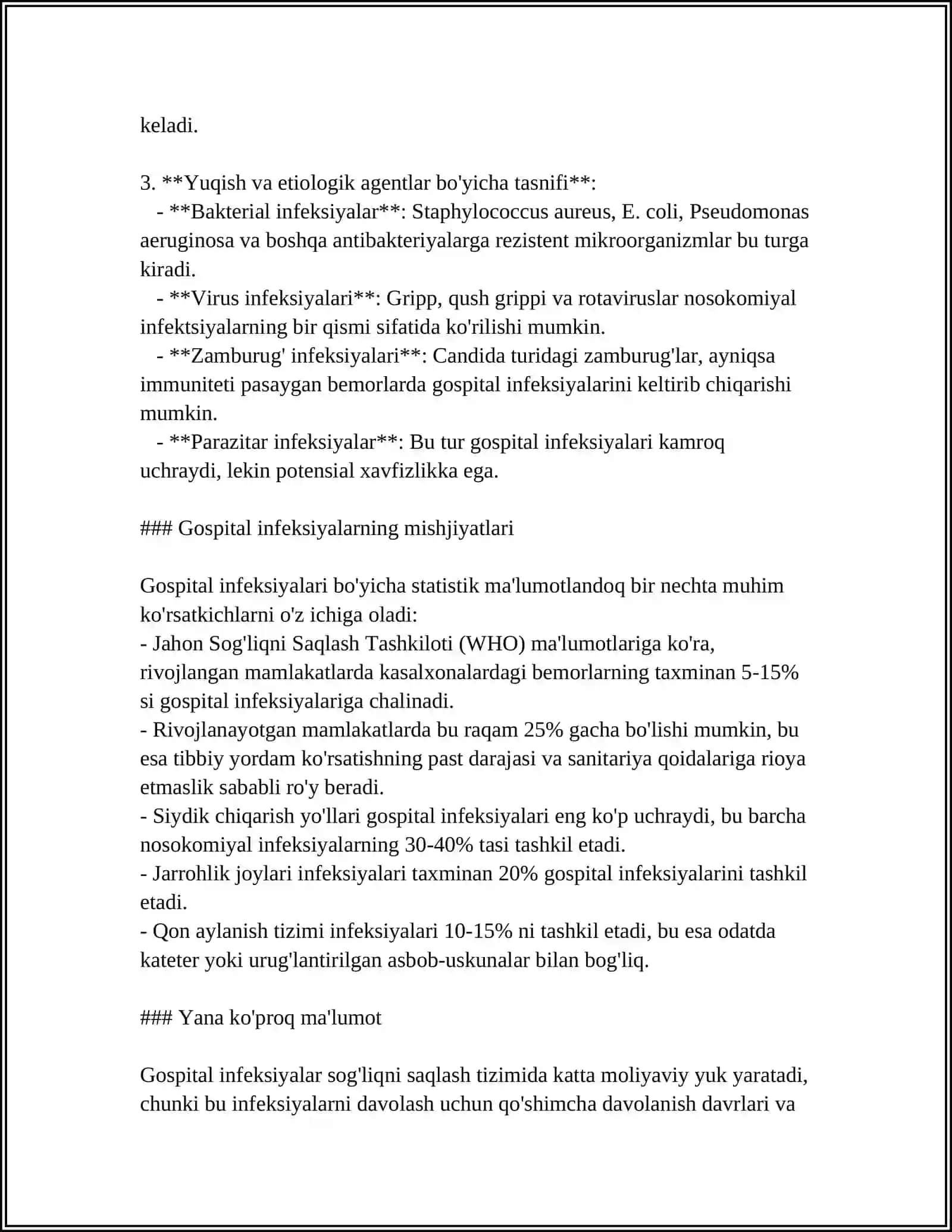 XIRURGIYADA GOSPITAL INFEKSIYA PROFILAKTIKASI. MAVZUSIDA 10 VAROQLI MUSTAQIL ISH RANGLI BO'LSIN 4