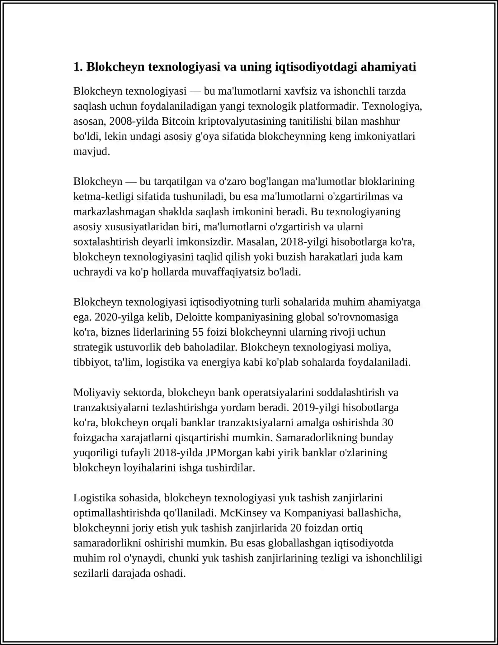 Blokcheyn texnologiyasi va uning iqtisodiyotdagi ahamiyati 4