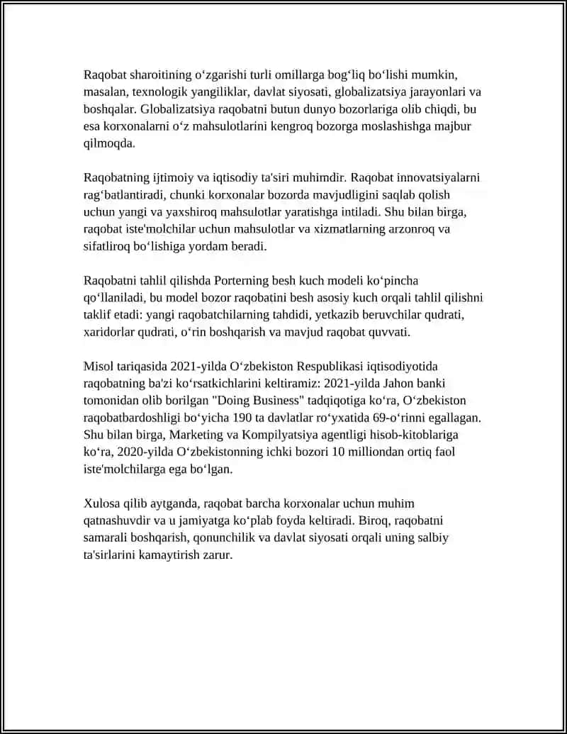 KORXONANING RAQOBATLASHUVI 4