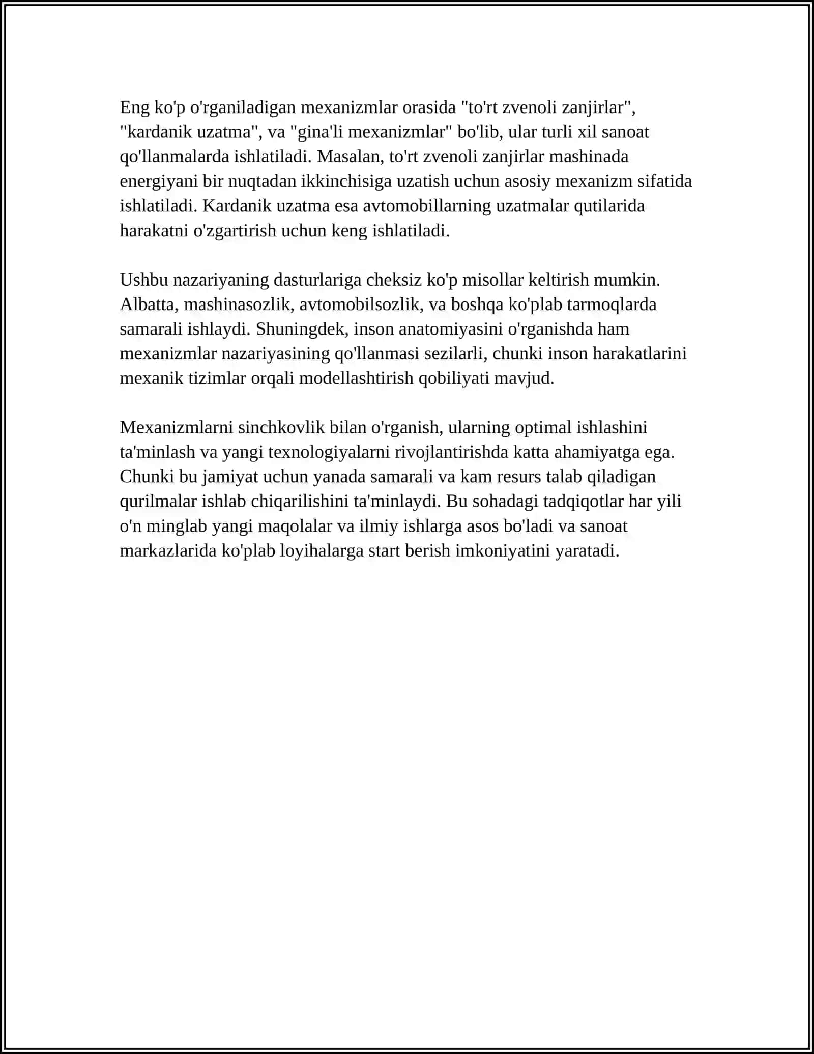 MEXANIZMLAR KINNEMATIKASINI ANALIKNIK USULDA HISOBLASH 4